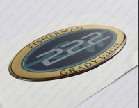 Grady White 222 Fisherman Raised Domed 3D Decal 5" x 2.7" 1pcs. Grady White 222 Fisherman Raised Domed 3D Decal 5" x 2.7" 1pcs.